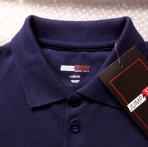 Jump Start Uniform Polo Shirt Kids Girls Size Large 8-10 Color Blue